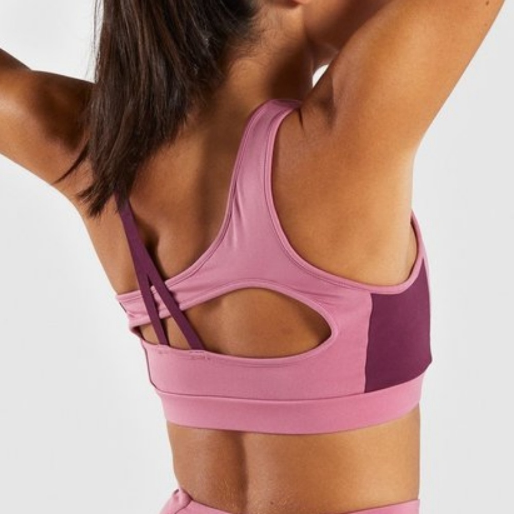Gymshark Asymmetric Sports Bra Dusky Pink/Dark R